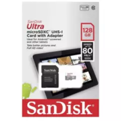 SANDISK - Memoria Micro Sd 128gb Sandisk Clase 10 80mb/s Original