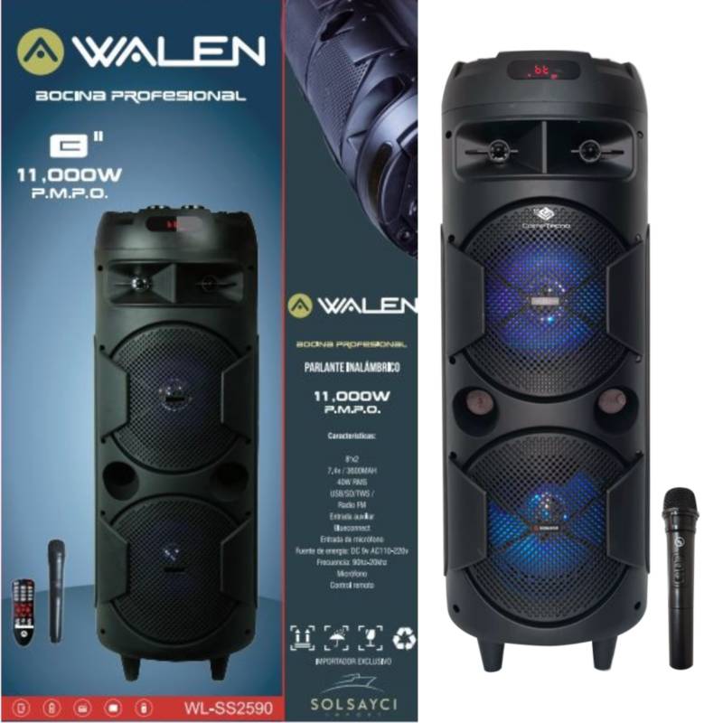 H Audio - Torre de sonido Kalley con bluetooth, radio, auxiliar y