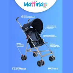 MATTINA - Coche Paseador Mattina Azul MBS-914B