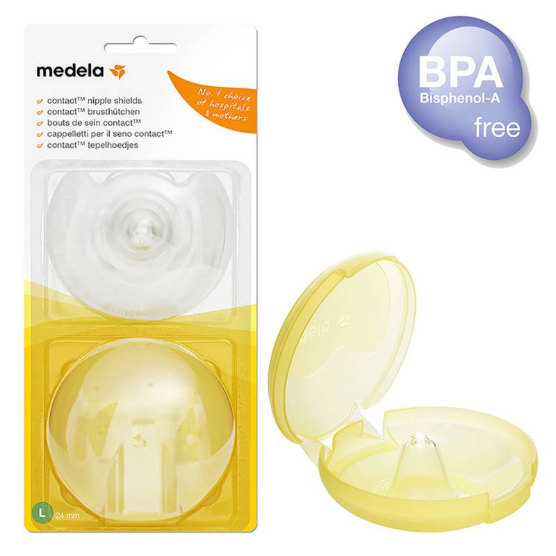 Medela Pezoneras para lactancia de silicona talla L Contact Medela