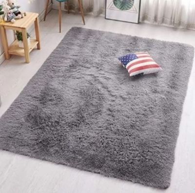 Tapete Alfombra Peluda Gris Perla Tapete Peluche Grande 230×150 Cm GENERICO