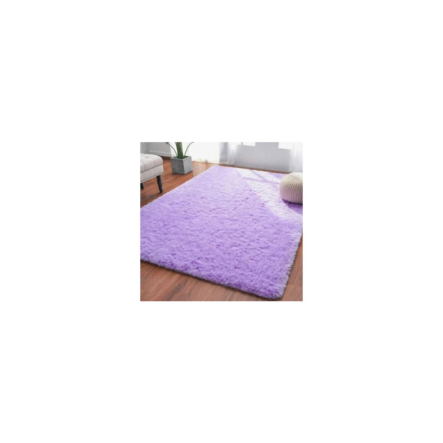 Tapete Alfombra Peluda Gris Perla Tapete Peluche Grande 230×150 Cm GENERICO