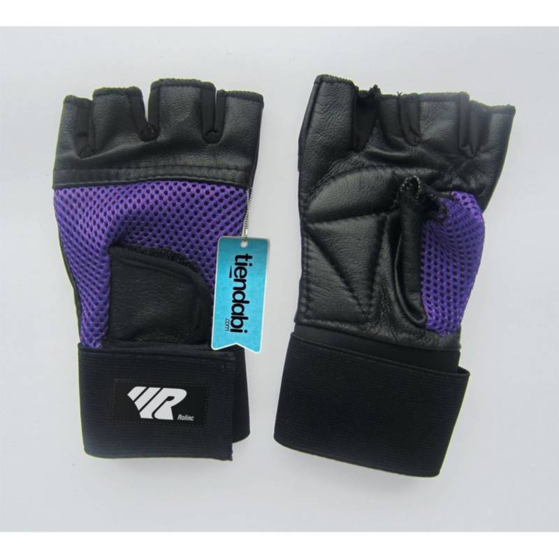 Guantes Para Gimnasio Pesas Muñequera Mujer En Cuero Talla L