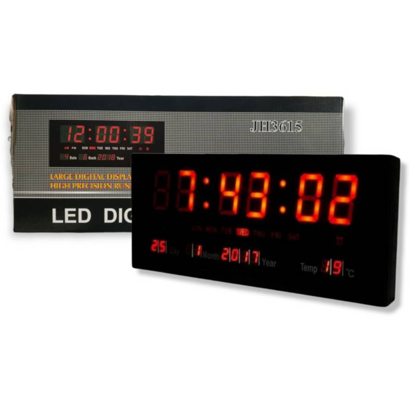 Reloj de Pared Digital kadio con fecha y temperatura GENERICO