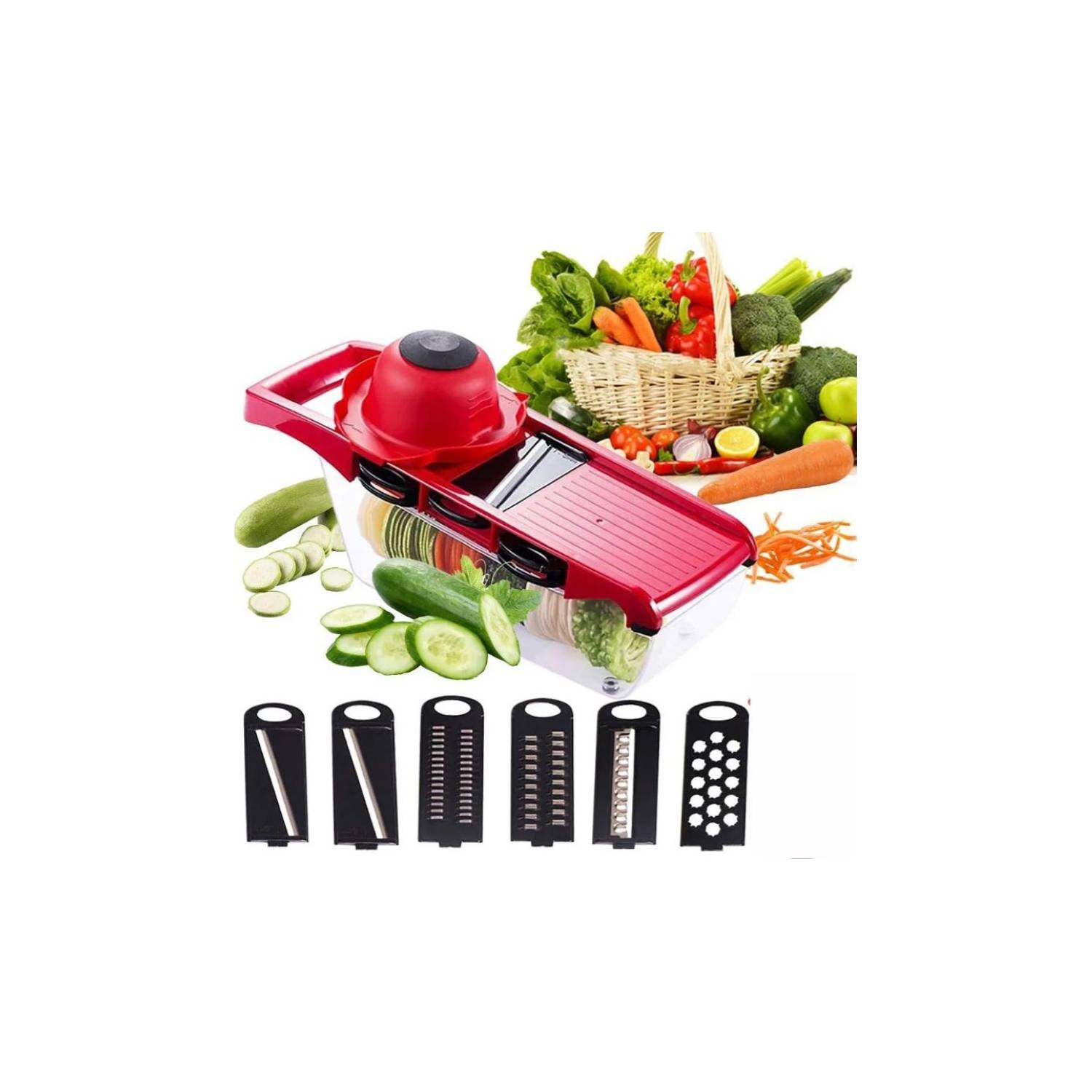 Rallador De Verduras Manual 6 En 1 Plegable Mandolina Cocina