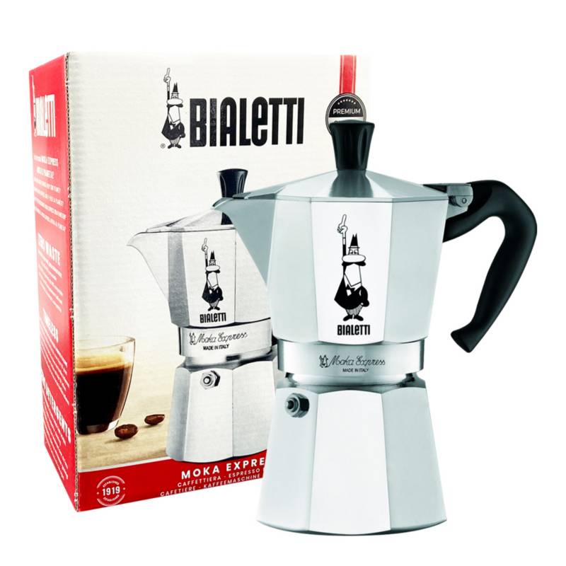 Cafetera Moka Bialetti Express Plateada (6 Tazas de espresso - 270 ml)  BIALETTI