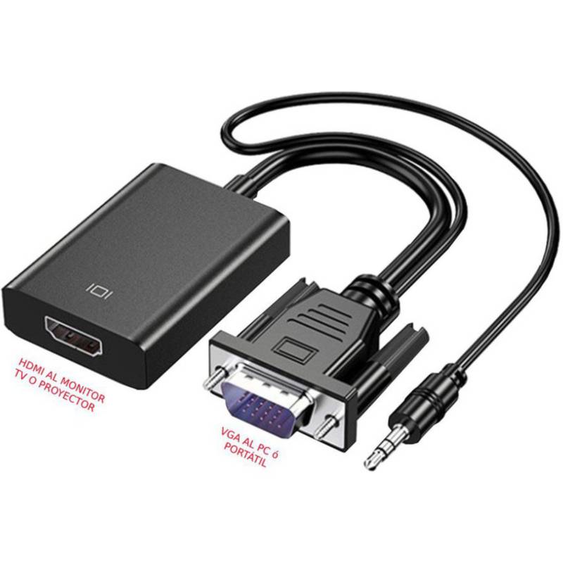 StarTech.com Adaptador VGA a HDMI con audio USB - Convertidor VGA a HDMI  para su portátil/PC a HDTV - Conector AV a HDMI (VGA2HDU), negro