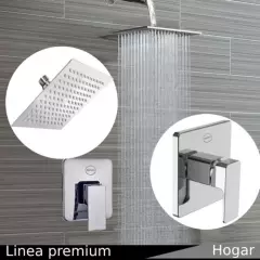 GENERICO - Kit regadera metÃ¡lica extraplana  mezclador ducha monocontrol cuadrado