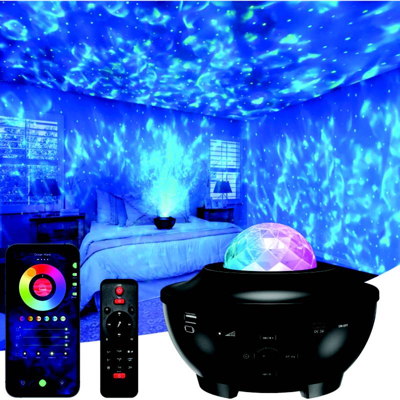 Proyector Galaxy, Proyector de luz estrella Luces LED Dormitorio con  Bluetooth