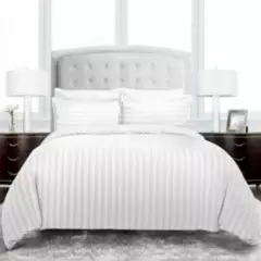 PLUMA HOME - Funda duvet algodón white tela rayas doble