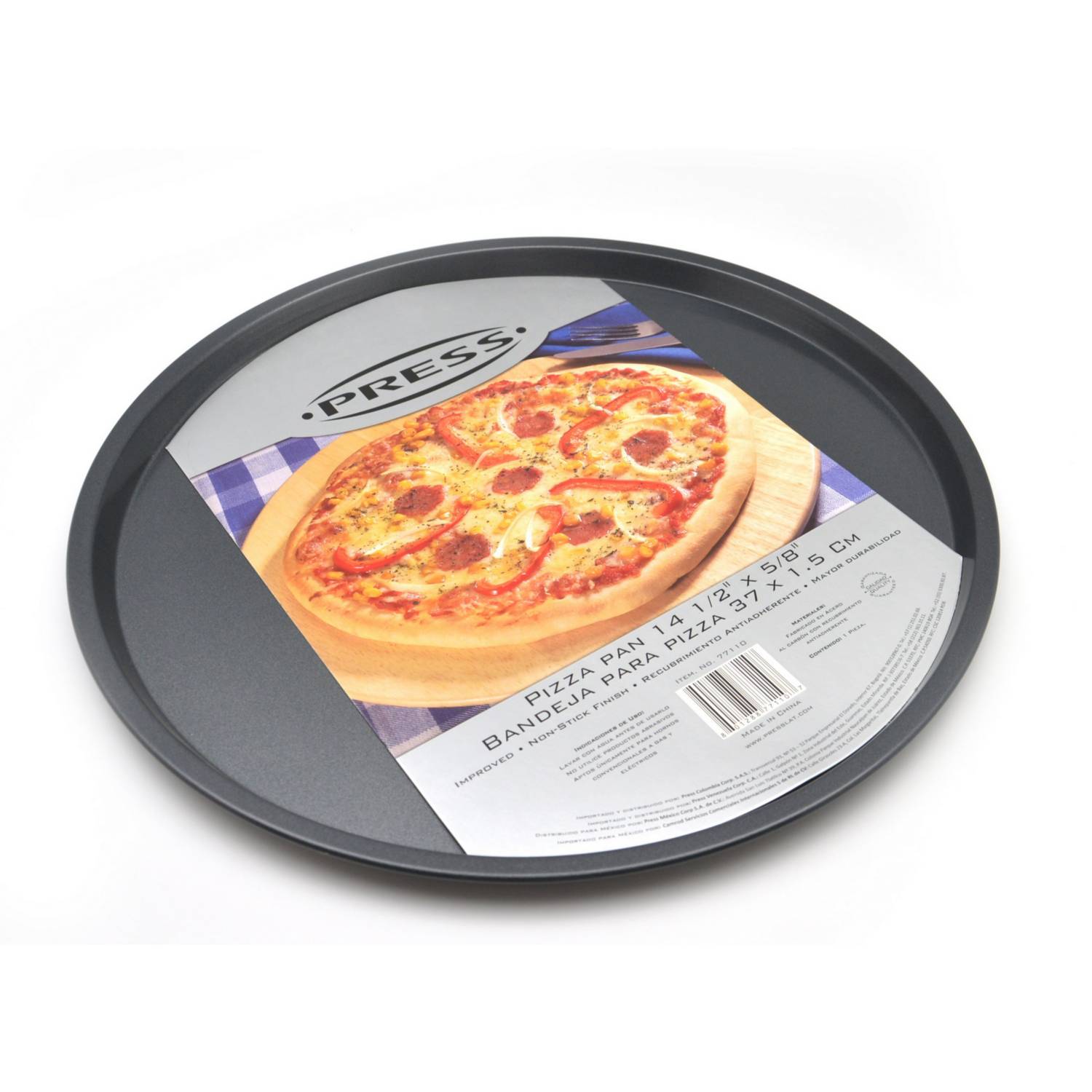 Bandeja Redonda Molde para Pizza 37x1.5 cm PRESS 77110 - Gris PRESS