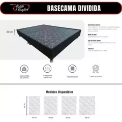 ESTILO Y CONFORT - Basecama dividida en tela lona de 140x190 negra.