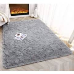 GENERICO - Tapete alfombra peluda Gris Perla - tapete de peluche - 100 × 150 cm