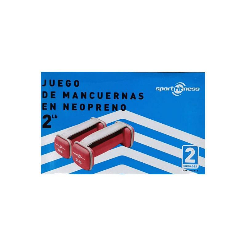 Juego De 2 Pesas/ Mancuernas 1Lb Sportfitness Encauchetada SPORT FITNESS