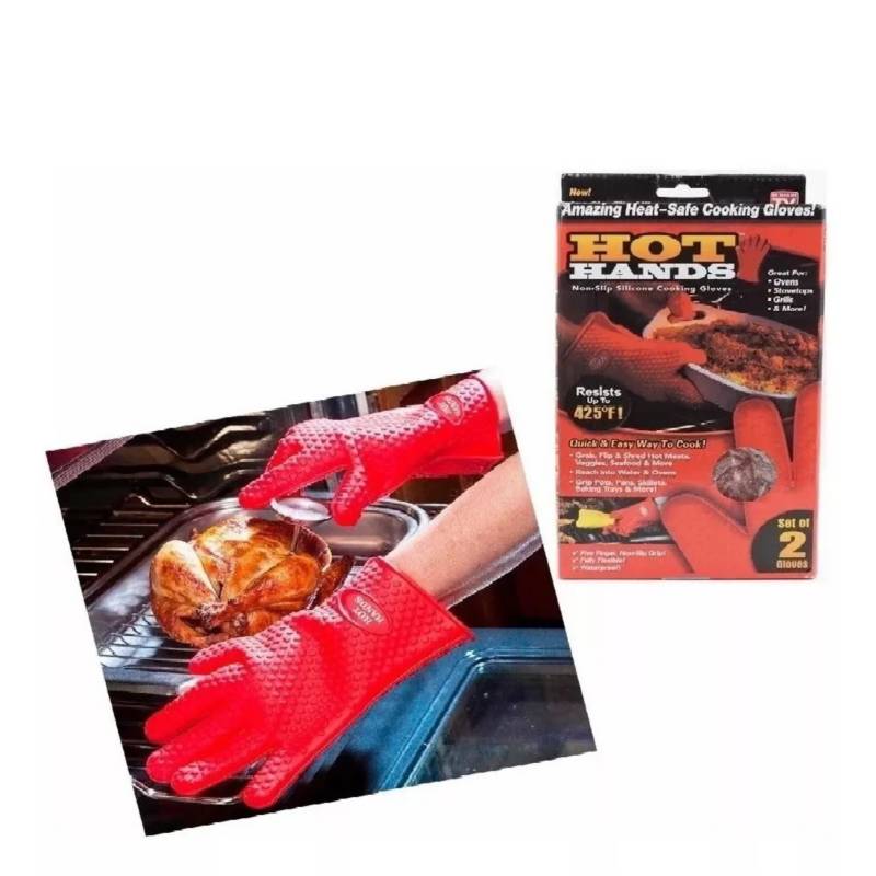 Big Red House - Guantes de horno resistentes al calor - Juego de 2 guantes  de cocina de silicona, turquesa