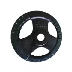 MOVIFIT - Disco olímpico tres agarres en hierro de 5 kg importado