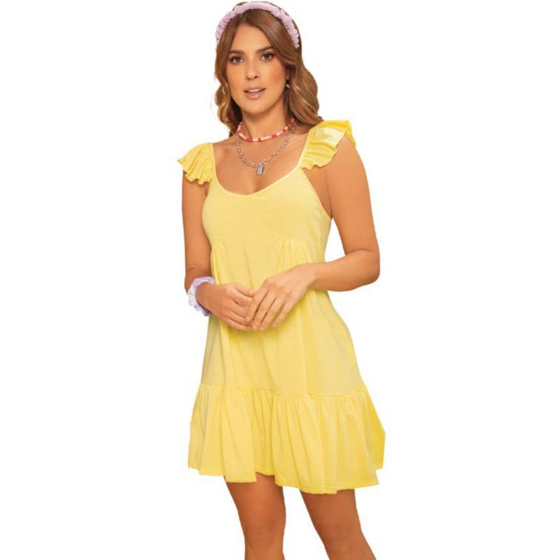 ATYPICAL Vestido corto femenino juvenil atypical 88528 amarillo pastel |  