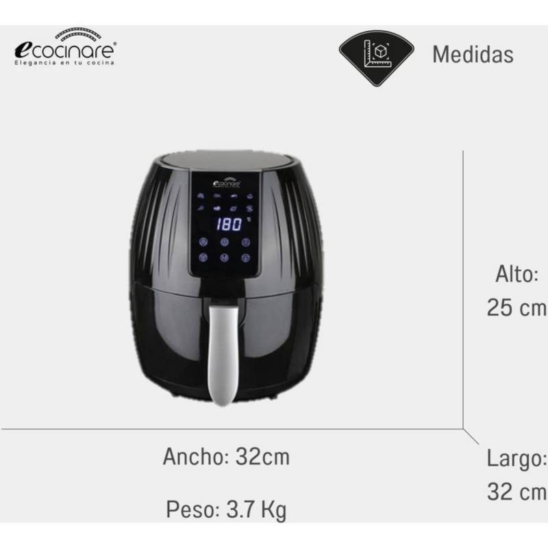 Freidora de Aire Digital Negro 1.8 Lts Black+Decker