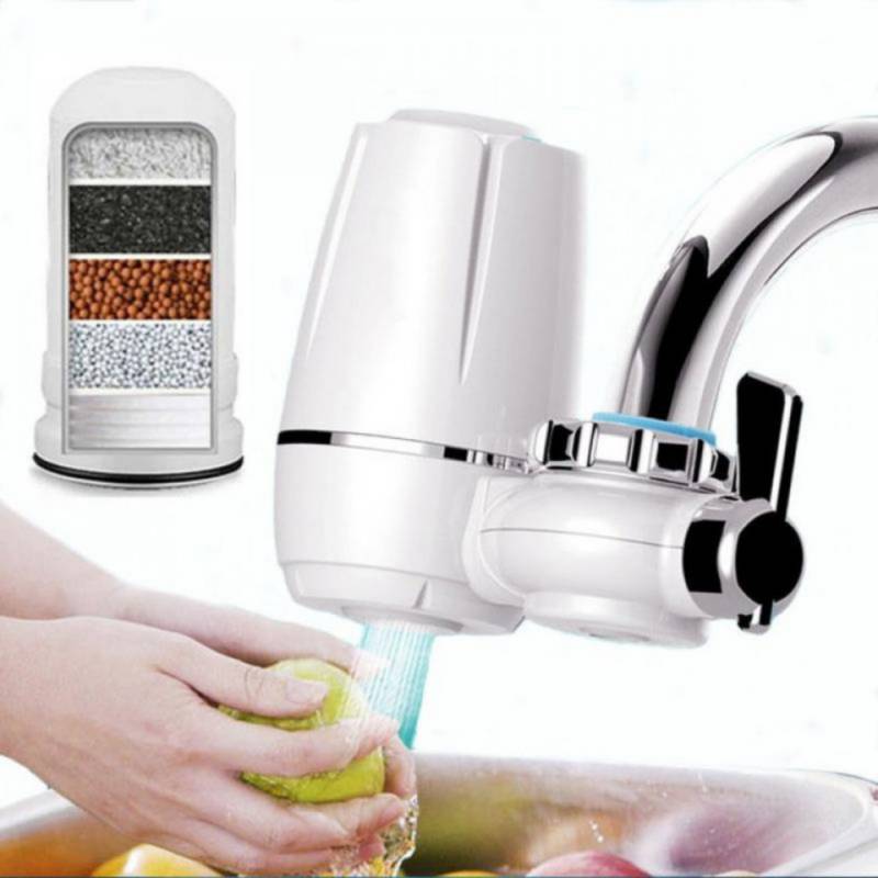  Filtro de agua para grifo, sistema de filtro de grifo de agua  del grifo, purificador de agua se adapta a grifos estándar para el hogar,  cocina, baño fregadero (blanco) : Herramientas