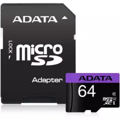 ADATA - Tarjeta de Memoria Micro SD Adata Premier 64GB Adaptador