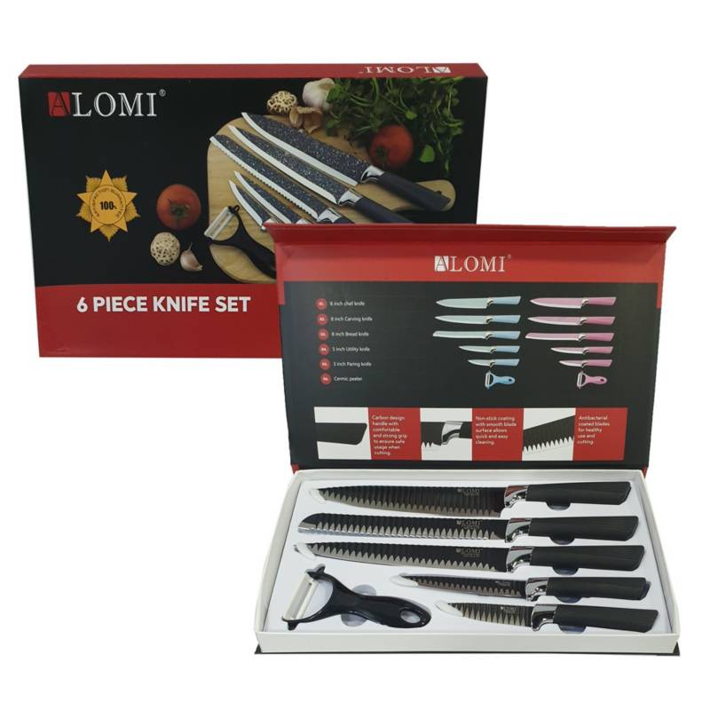 Set De Cuchillos De Cocina Acero Inoxidable Chef 6 Pcs ALOMI