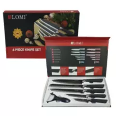 GENERICO - Set de cuchillos de cocina  acero inoxidable chef alomi
