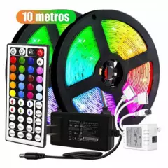 GENERICO - Cinta De Luz Led RGB 10 Metros Tira Led + Control Bluetooth
