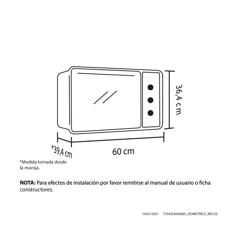 Horno de empotrar eléctrico Challenger medio formato de acero