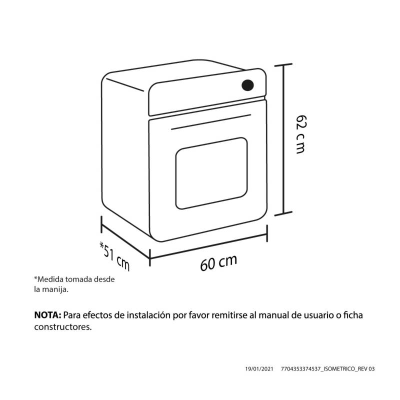 Horno eléctrico Medio Formato Inox 220V Haceb - Haceb