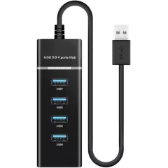GENERICO - Hub 4 USB 3.0 5GB por segundo Cable de 30cm