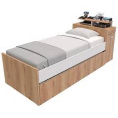 MADERKIT - Combo cama nido con escritorio duna blanco