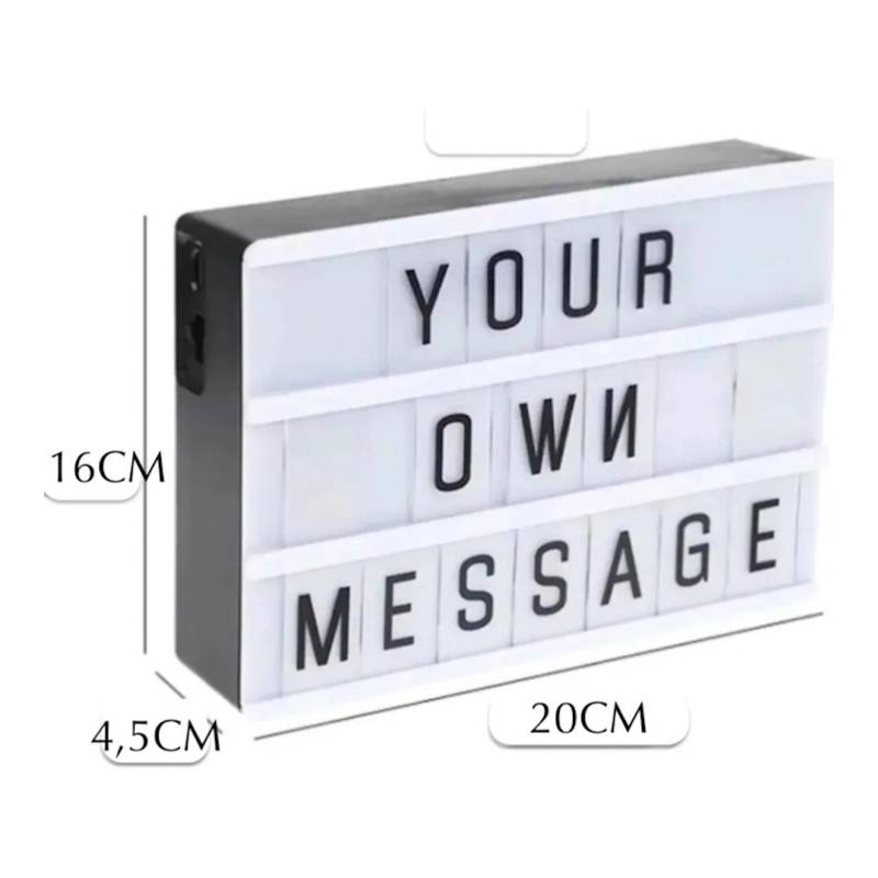 Caja De luz con letras de combinación usb y Baterias GENERICO