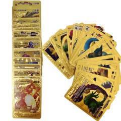 GENERICO - Cartas de pokemon coleccionable 55 laminas doradas