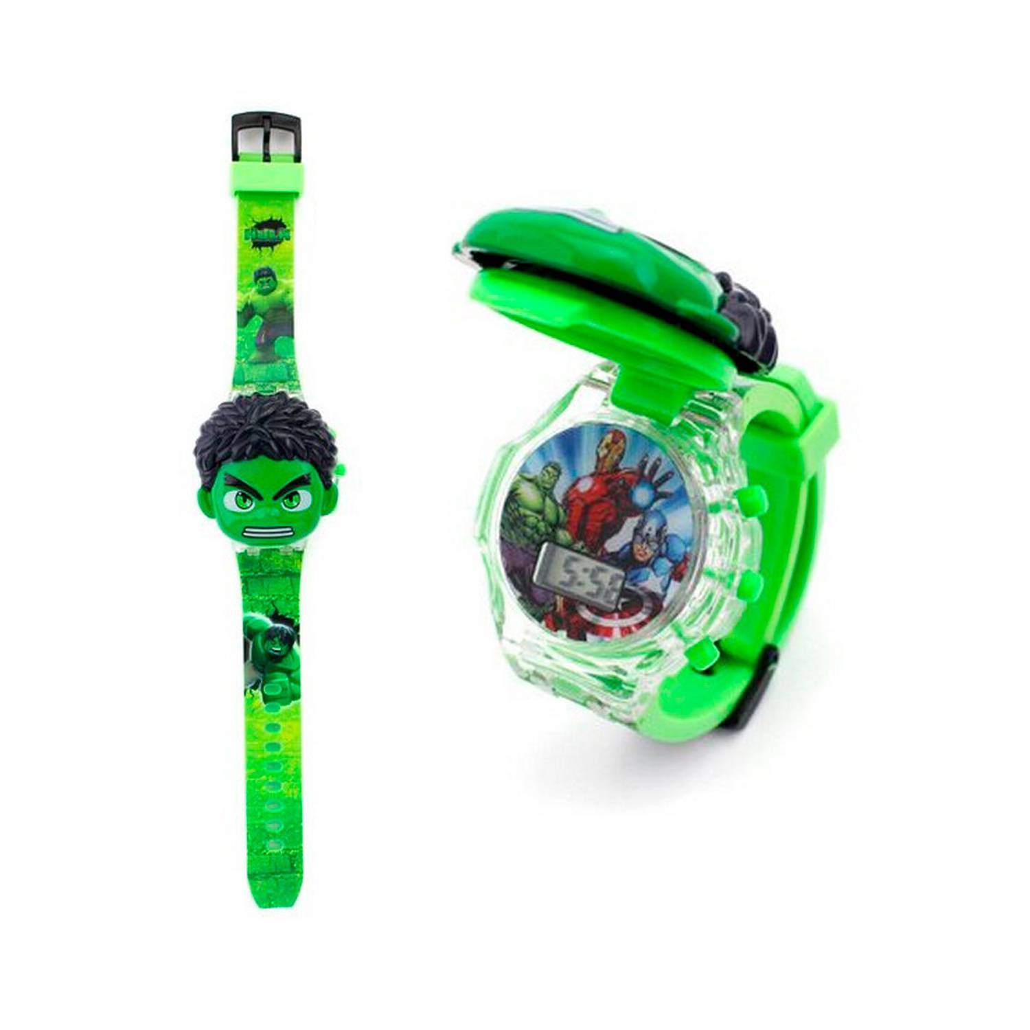 Reloj Niñas Digital Luces Sonido Tapa Hulk DAYOSHOP