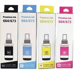 PREMIUM - Tinta 664 para recarga de impresora ink tank  L210 L355 L555 4 colores