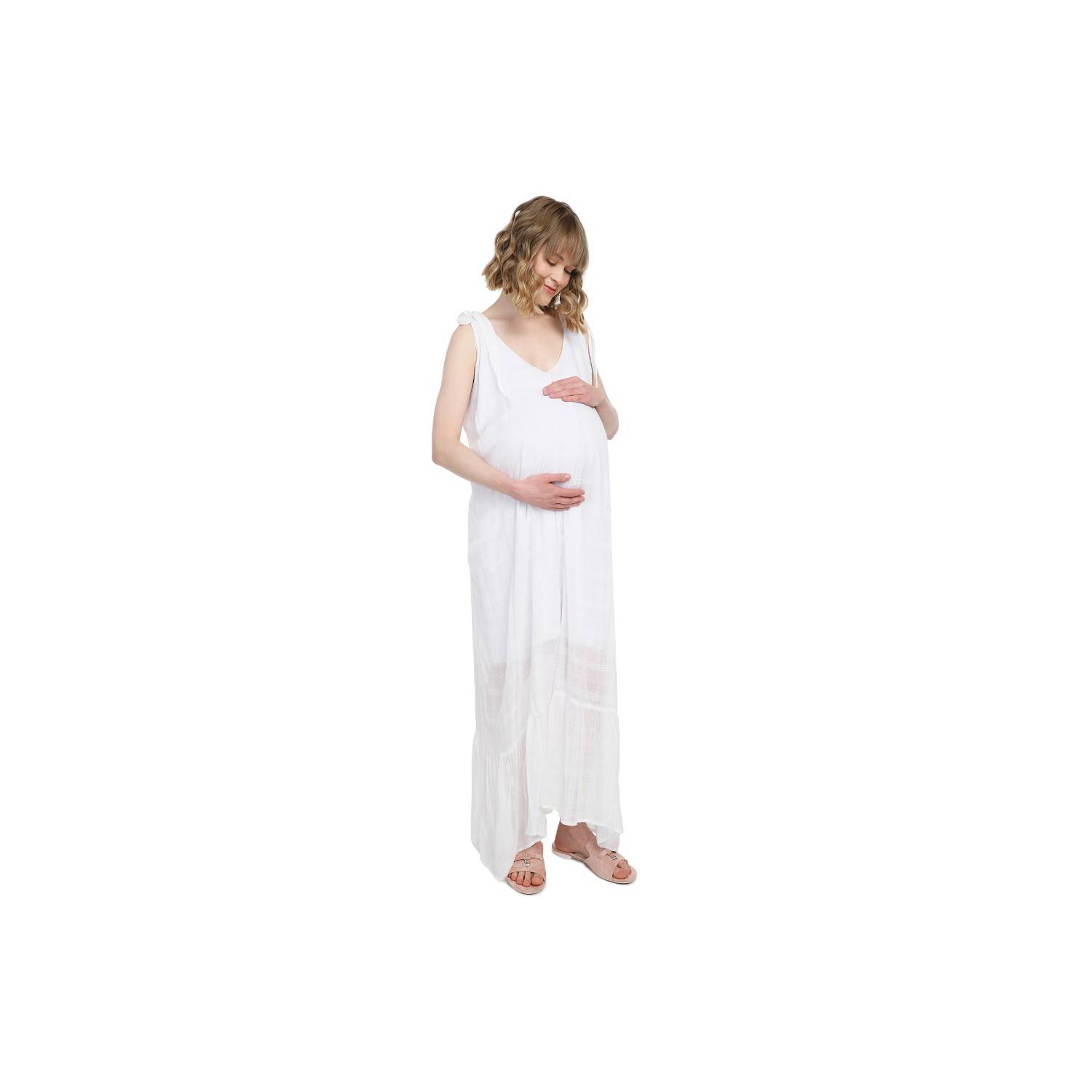 Vestido de Maternidad Largo Blanco Moms Closet MOMS CLOSET |