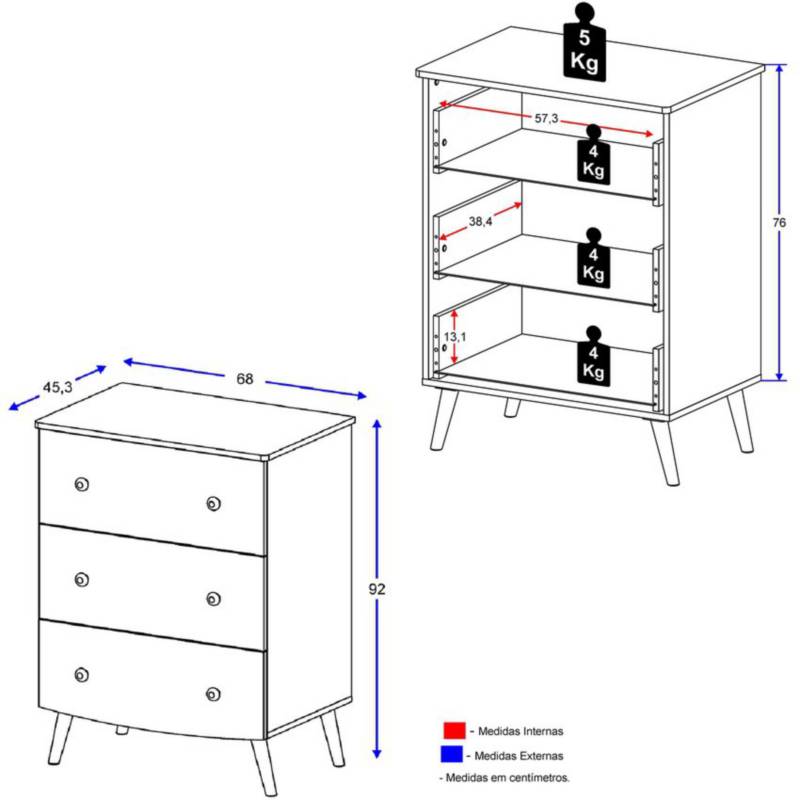 Organizador Barlovento, Humo y Blanco, con Cuatro Cajones Para Guardar Ropa  - 2020 home Colombia