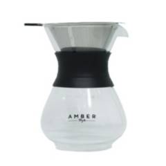 AMBER STYLE - Chemex 400ml vidrio y silicona con filtro acero inoxidable