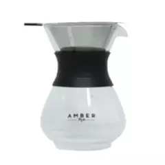 AMBER STYLE - Chemex 400ml vidrio y silicona con filtro acero inoxidable