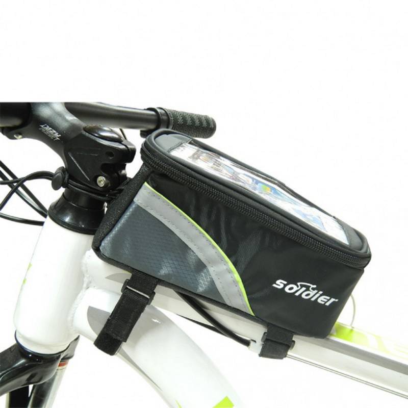 Soporte Bolso De Bici Alforja Doble Impermeable Porta Celular Táctil