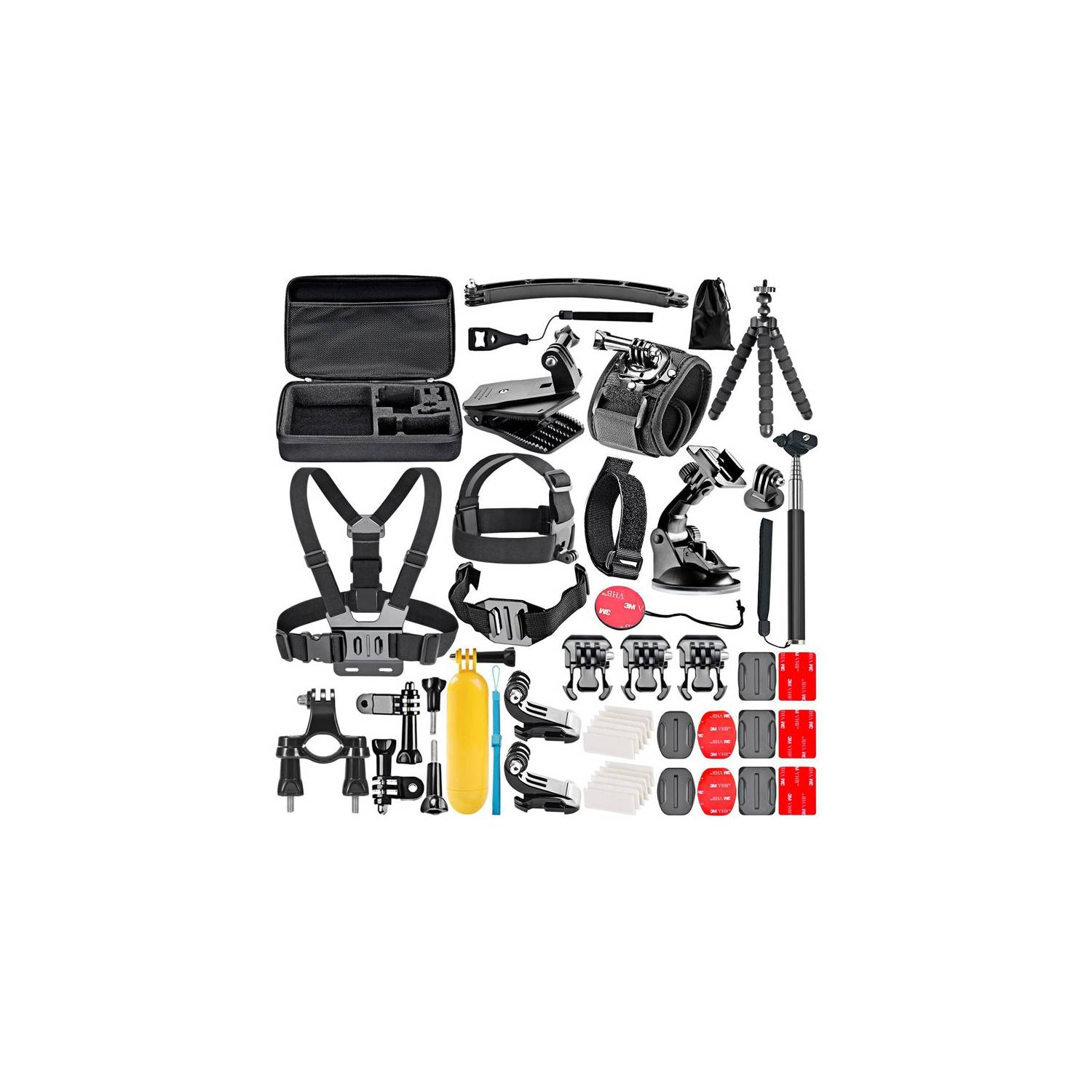 kit de accesorios para cámara GoPro Hero 5 4 3+ 3 2 1 SJ4000 SJ5000, color  negro - plateado