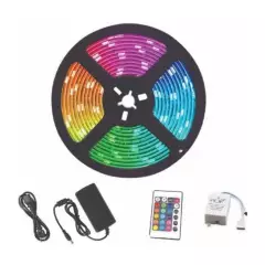 GENERICO - Cinta led multicolor con adaptador y control 16 colores