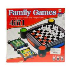 GENERICO - Set juegos de mesa familiar 4 en 1 grande