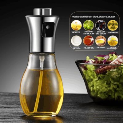 1 pieza de vidrio Pulverizador de aceite Botella aceite de oliva Dispensador  Aceite Spray para cocina , de cocina, Moda de Mujer