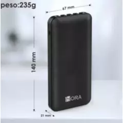 1 HORA - Power Bank Batería Portátil 20000mah Real Universal Gar159 ROJA