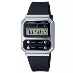 CASIO - Reloj Casio Retro A100WEF-1ADF Negro Plata