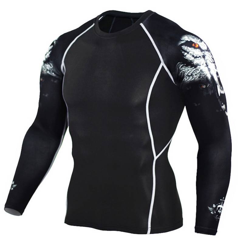 Conjunto Deportivo Compresion Hombre Camiseta Pantalon 721 Negro. UBMD