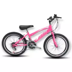 ATILA - Bicicleta todoterreno para niña Rin 20 18 cambios rosa
