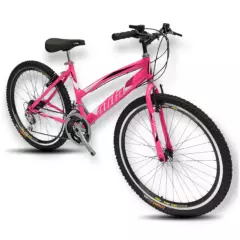 ATILA - Bicicleta todoterreno para mujer Rin 26   18 cambios rosa