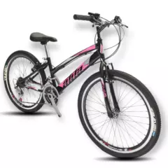 ATILA - Bicicleta todoterreno para niña Rin 24  18 cambios negra